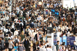 Haneda airport is crowded with summer vacationers